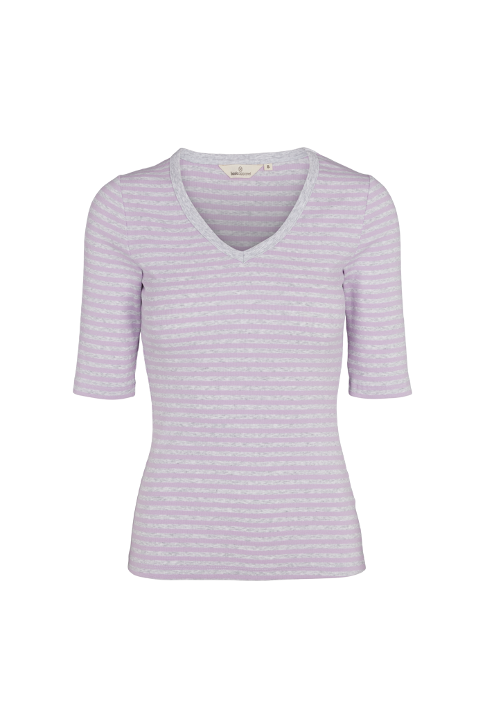 Basic Apparel Ludmilla V-Neck T-shirts 274/318 Lavendula/Light grey